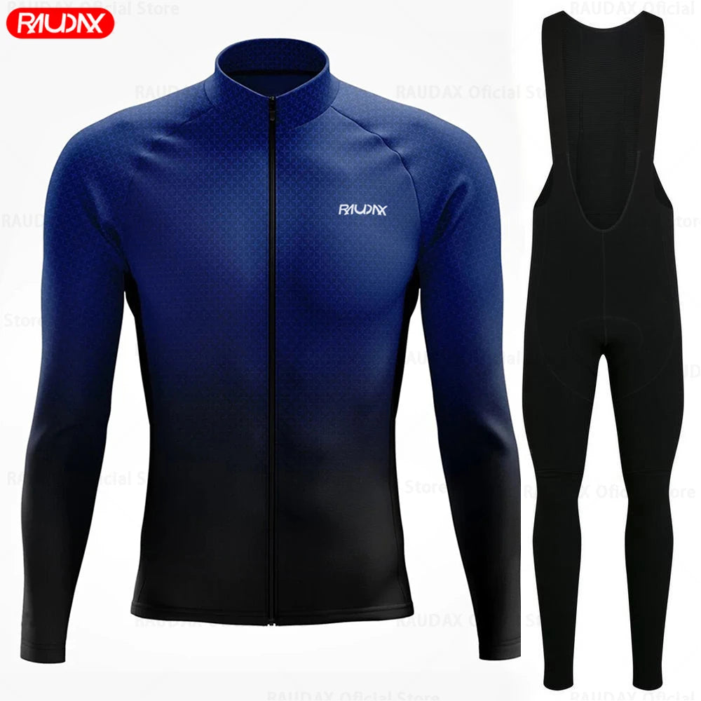 Raudax Spring and Autumn Cycling Jersey Sets Men's Cycling Clothes Mountain Road Bicycle Long Sleeve Roupa De Ciclismo Clothing