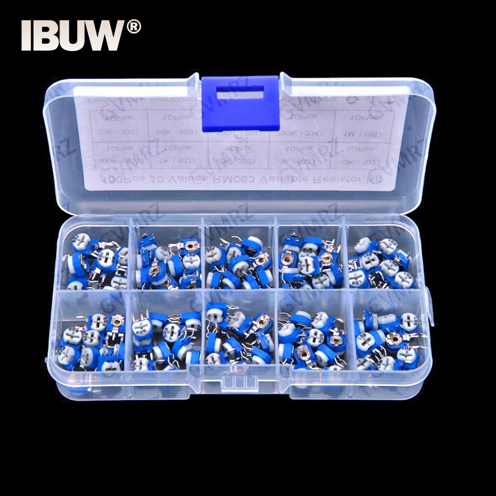 10Values 500R-200K 100PCS RM063 Variable Resistor KIT 1K 10K 100K 1M 2K 20K 200K 5K 50K 500R