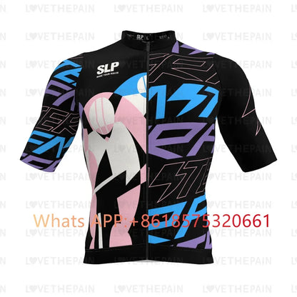 SLp Men Cycling Jersey Classic Cycling Racing Tops Short Sleeve Cyclist Clothes Shirt Maillot Summer Bicycle Bike Wear SLOPLINE