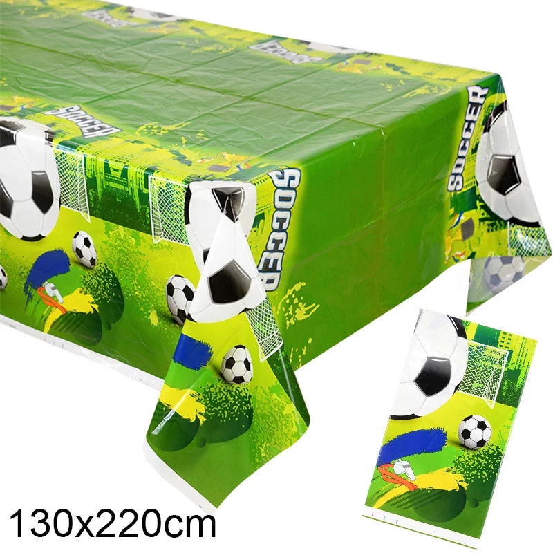 Green Football Birthday Disposable Tableware Set Soccer Paper Plate Cups Napkins For Kids Birthday Sport Party Decor Baby Shower