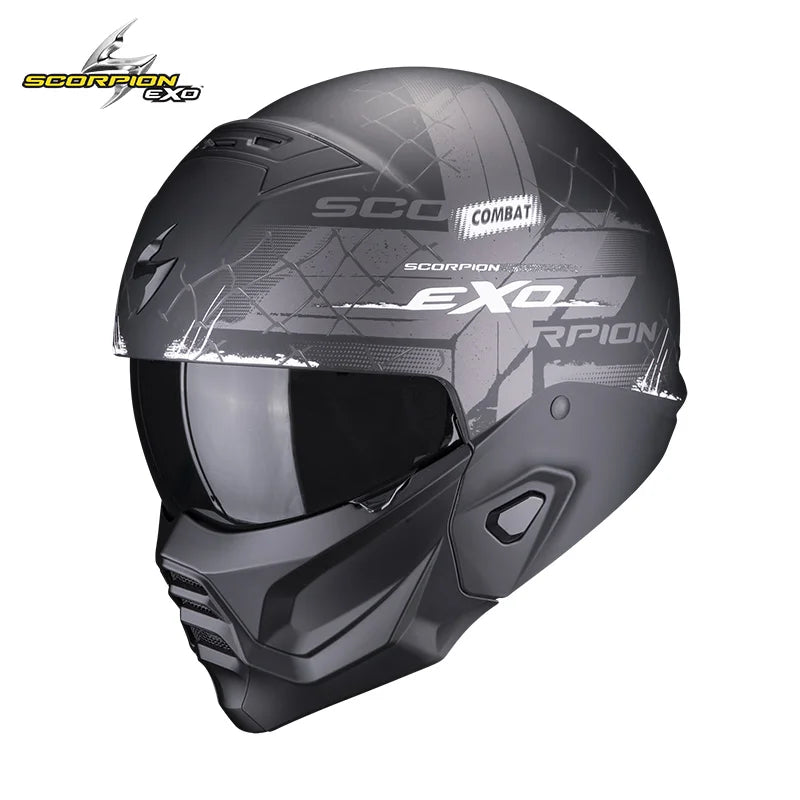 USA Scorpion Exo-Combat II Motorcycle Helmet Retro Detachable Helmet ECE DOT Certification Full Face Cascos Para Moto for Harley