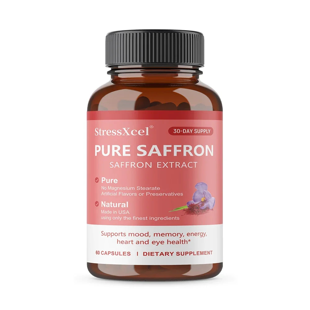 Saffron Supplement, Protects Eye Health, Improves Dull Skin Tone, Promotes Blood Circulation, and Boosts Metabolism