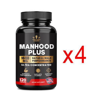 Manhood Plus capsules enhance masculinity, promote better blood flow, improve muscle strength, and elevate mood