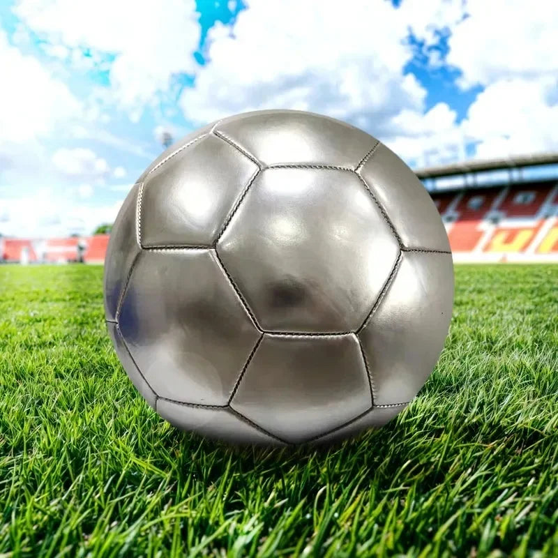 Golden silver Football Soccer Balls Official Size 5 PVC Football Team Training Footy Ball Outdoor Match Game Football Training..