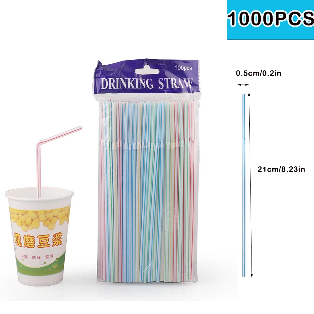 50-6000Pcs Multicolor Drinking Rietjes Straw Milk Tea Bar Party cocktail Drinking Wedding Kitchen Beverage Straws Wholesale