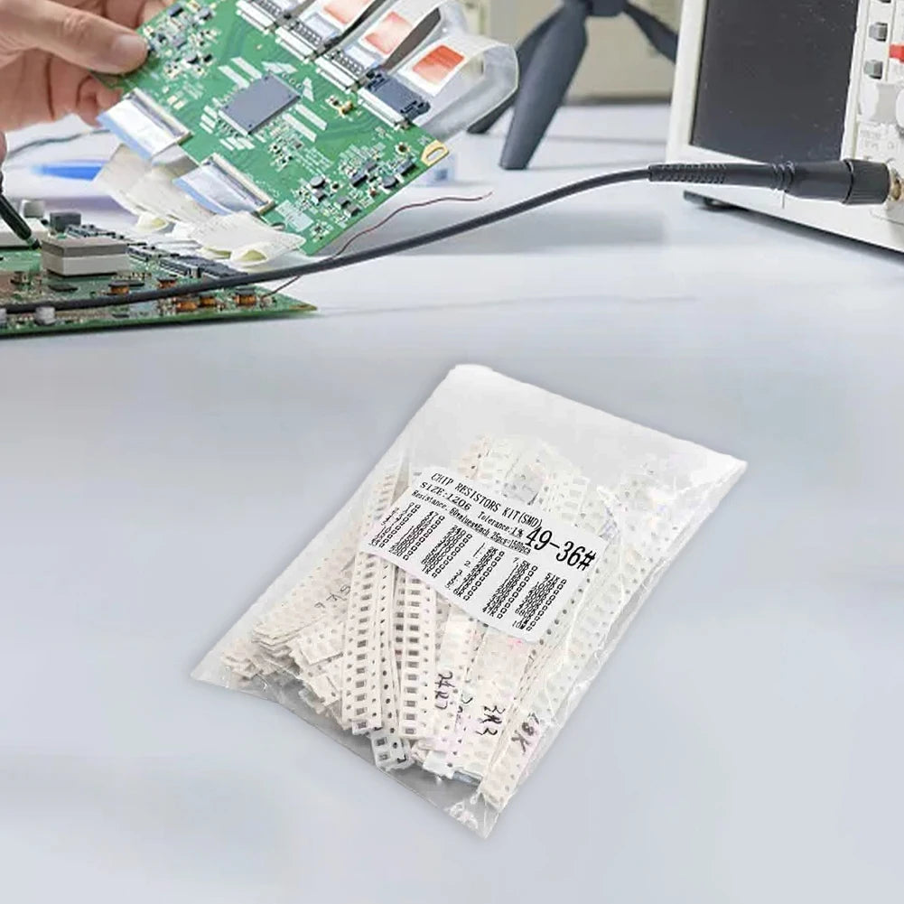 1206 For SMD Resistor Assorted Kit 1500pcs, 60 Values From 0R To 10M Ohm With 1% Accuracy Surface-Mount Film Resistors Set