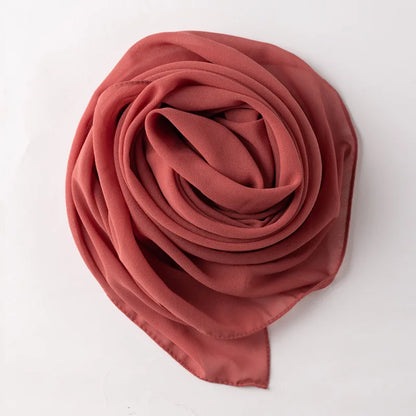 Muslim Chiffon Hijab Scarf Solid Color Square Head Wrap For Women Hijabs Scarves Jersey Hijabs Islamic Turban Headband Shawl