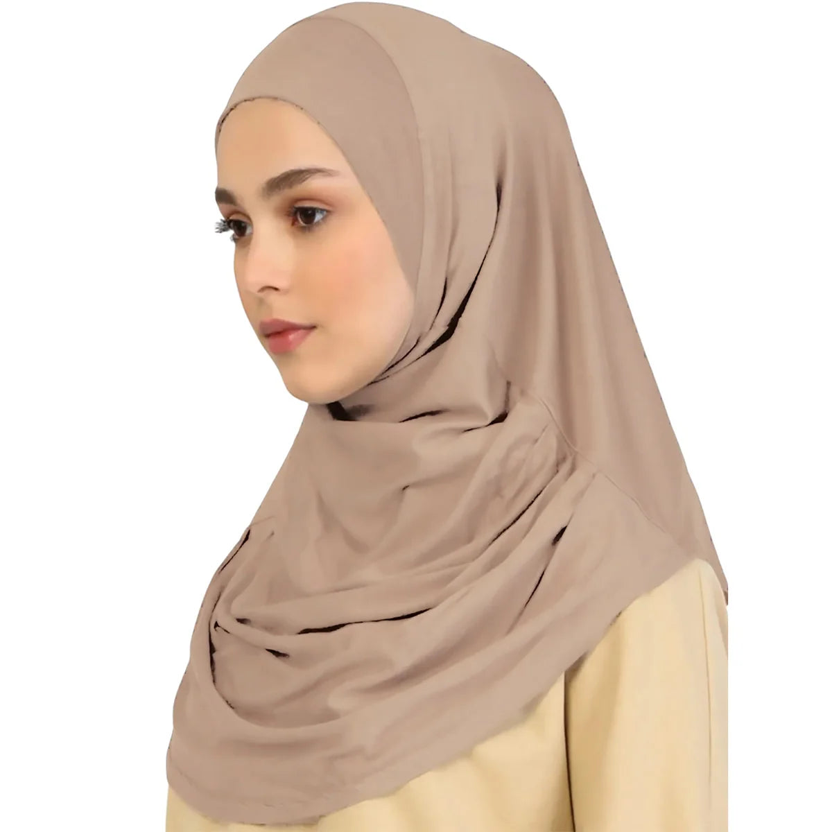 2/Pcs Crystal Hemp Wrinkle Hijab Instant Hijab Muslim Innerscarf For Woman Under Cap Hat Lady Solid Soft Headscarf Modal Jersey