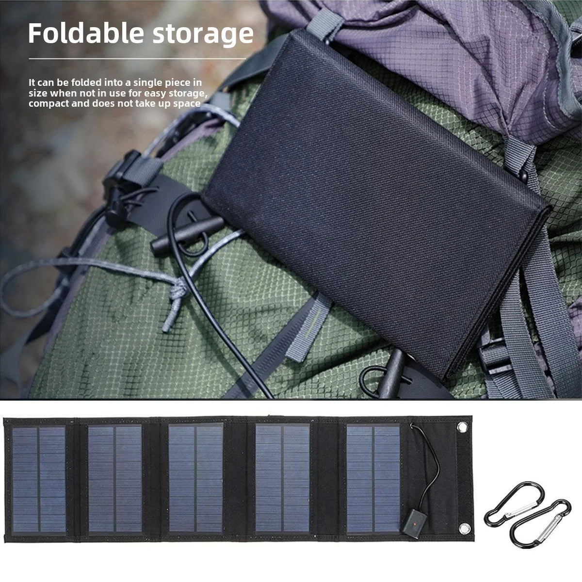 EESbao 25W-100W Energy Efficient Foldable Solar Panel 5V USB Waterproof for Outdoor Wild Adventure Power Supply