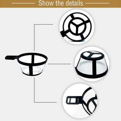 Reusable Coffee Pot Filter Nylon Holder Mesh Basket Coffeeware Spoon Strainer Tea Brewer Strainer Home Kitchen Accessories 1PCS