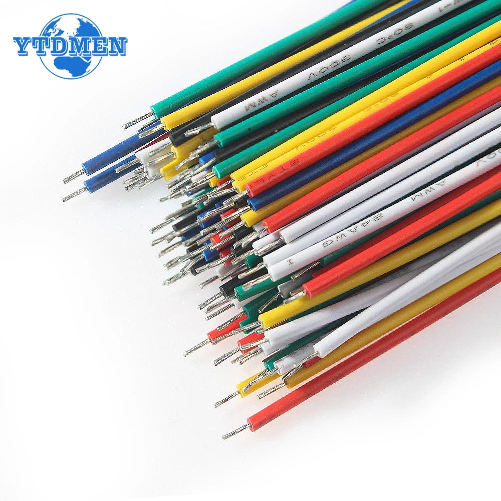 100/120pcs Tin-Plated Electronic Wires Breadboard PCB Jumper Wire 24AWG / 26AWG 6Color Red Blue Green White Yellow Black Diy Kit