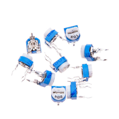 12Values Each 100R-1M 1k 2k 5k 10k 20k 50k 1PCS RM065 Adjustable Resistor Horizontal Potentiometer Pack 100k 200k 100R 1M