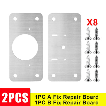 40/2pcs Hinge Repair Plate Furniture Drawer Cabinet Repair Fixing Plate Kitchen Cupboard Door Hinge Mounting Kit Household Tool
