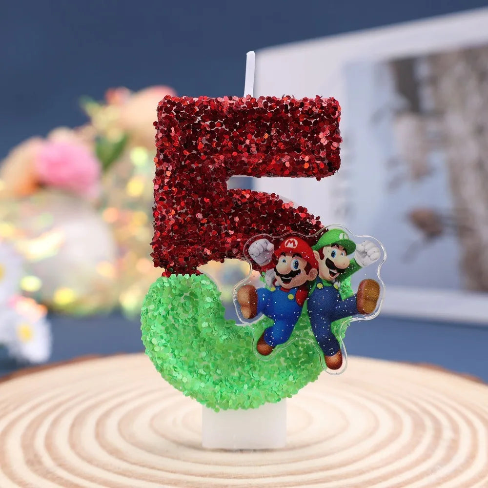 2027 Creative Glitter Number Candles 0-9 Birthday Cake Topper Decor for Kids Adults Party Supplies