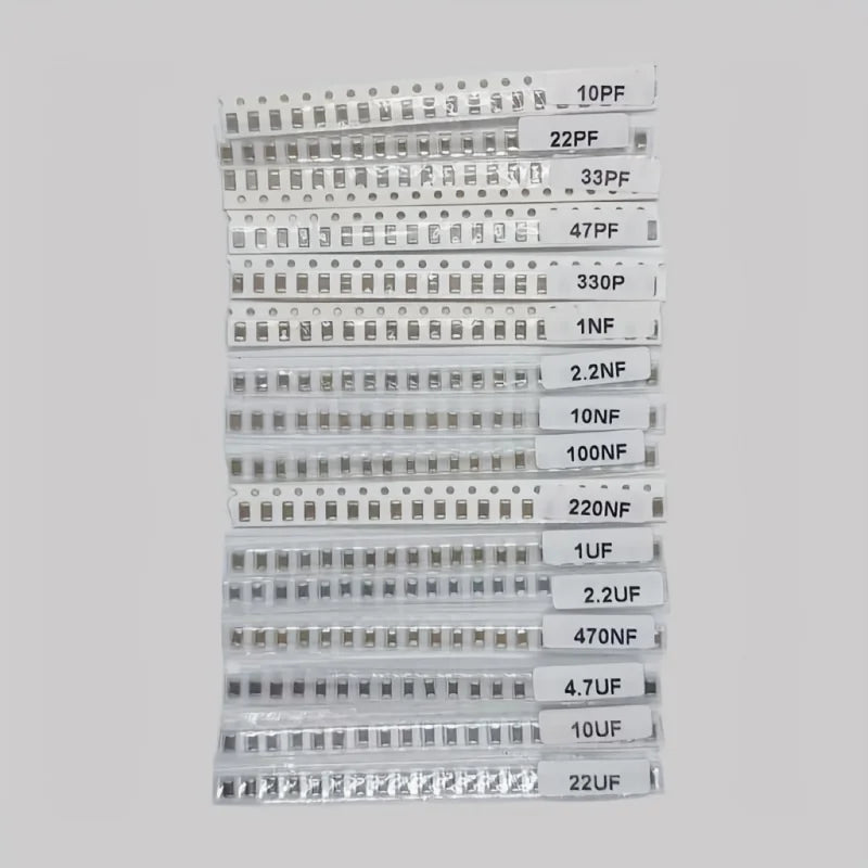 (Industrial SMD Capacitor Components)320pcs 1206 SMD Capacitor Kit - High Quality Assorted Capacitors Set for Electronic Compone