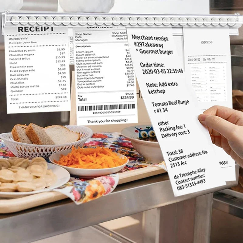 30cm-150cm Kitchen Takeaway Order Organizer Ticket Holder PVC Takeout Orders & Restaurant Tickets Rack for Office Cafes Pubs