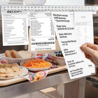 30cm-150cm Kitchen Takeaway Order Organizer Ticket Holder PVC Takeout Orders & Restaurant Tickets Rack for Office Cafes Pubs