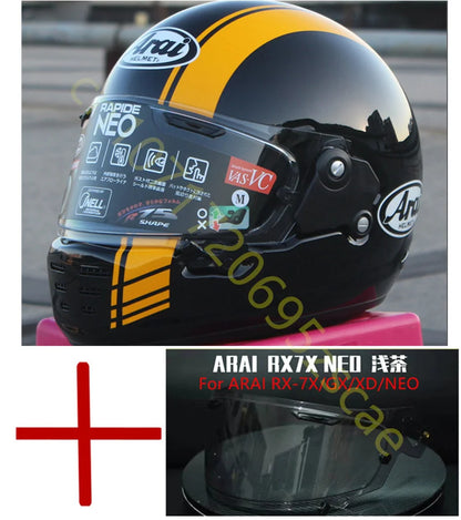 RAPIDE NEO Japanese Mode Full Face Helmet,For Harley Motorcycle And Cruise Motorcycle Protective Helmet,Bright Black Yellow