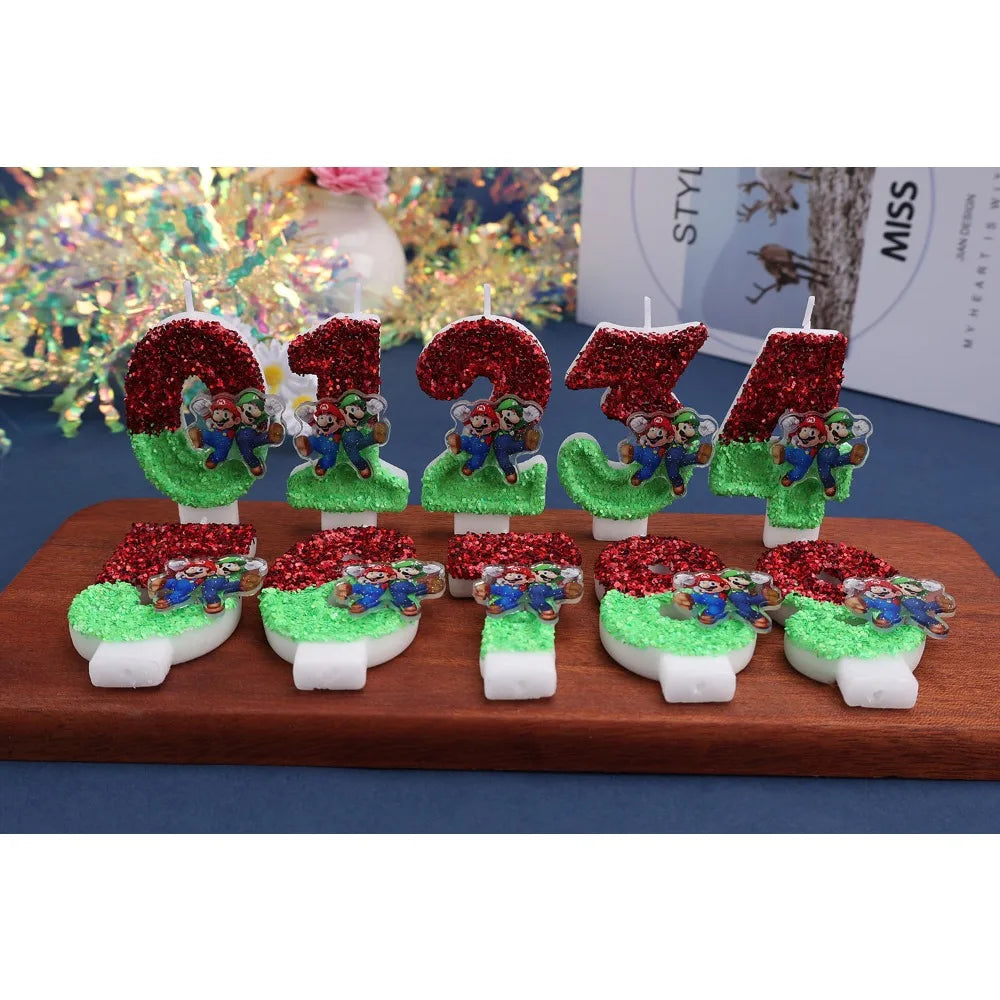 2027 Creative Glitter Number Candles 0-9 Birthday Cake Topper Decor for Kids Adults Party Supplies