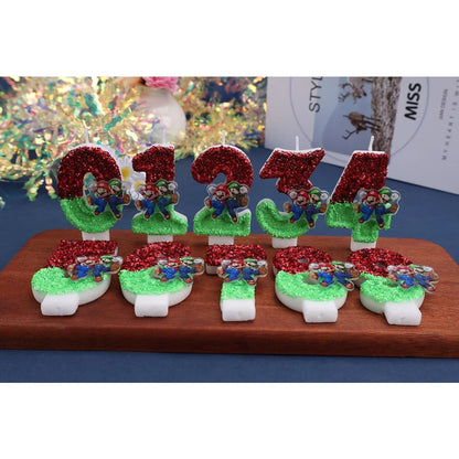 2027 Creative Glitter Number Candles 0-9 Birthday Cake Topper Decor for Kids Adults Party Supplies