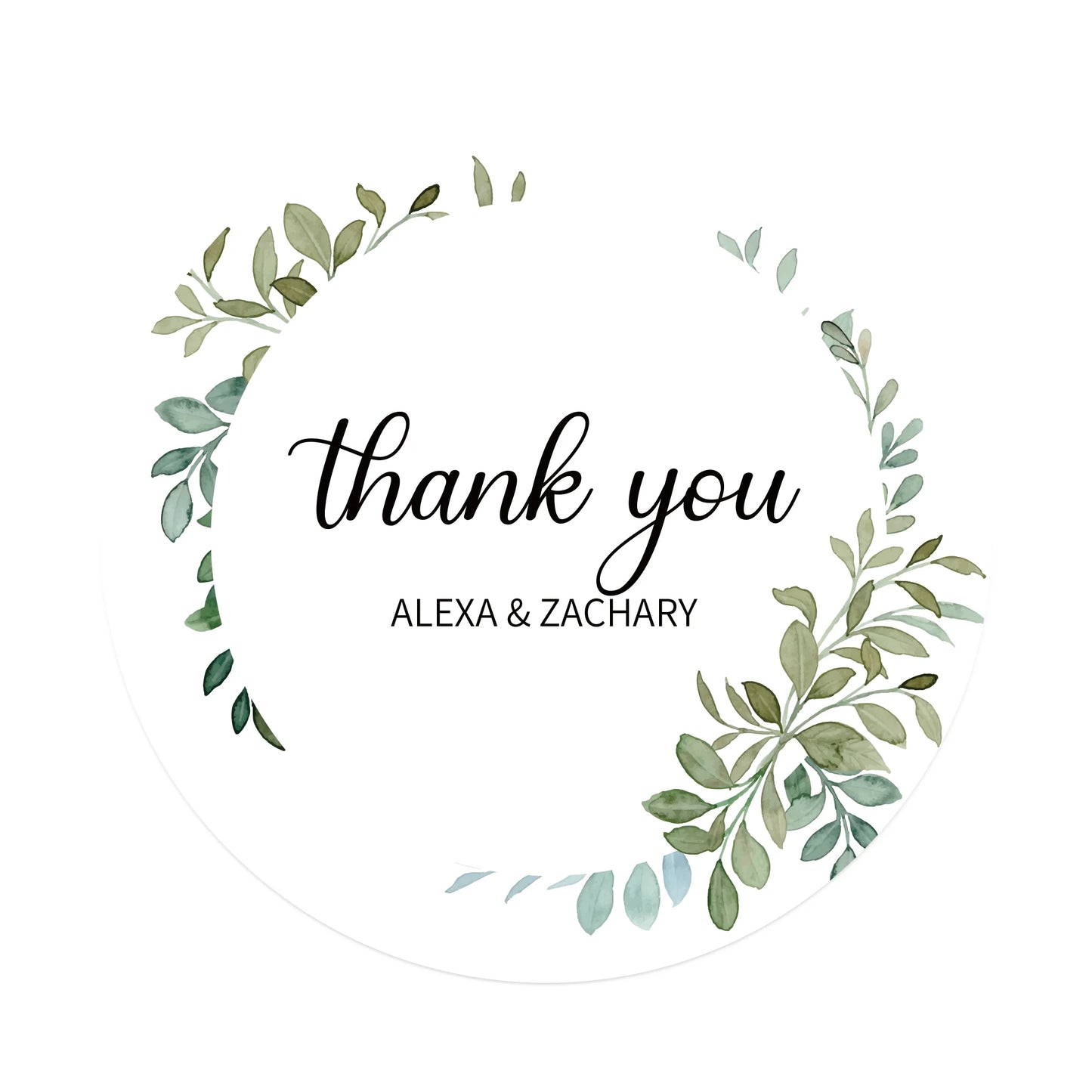 100 Pcs Personalized Round Label Stickers Custom Stickers of Name Date Thank You,for Bridal Shower Wedding Party Favors