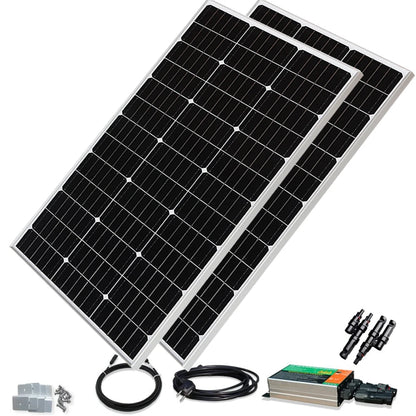 Balcony Solar Panel System 900W 600W 300W -Solar Panels Grid-connected photovoltaics System rigid plug and play home system 220v photovoltaic panel micro inverter for home balcony power EU socket