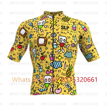 SLp Men Cycling Jersey Classic Cycling Racing Tops Short Sleeve Cyclist Clothes Shirt Maillot Summer Bicycle Bike Wear SLOPLINE