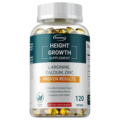 Height Growth Supplements - Supports Bone and Joint Health, Natural Height Growth, Promotes Absorption, and Boosts Immunity