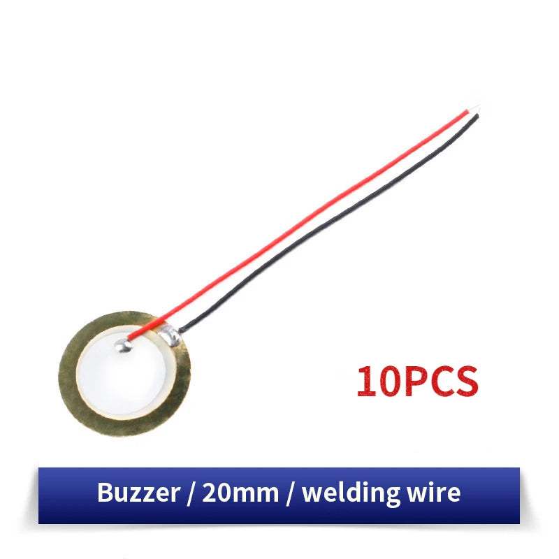 10/20PCS Piezoelectric Ceramic Wafer Plates Piezo Diameter 12MM 15MM 18MM 20MM 27MM 35MM 50MM with Wire for Buzzer Loudspeaker