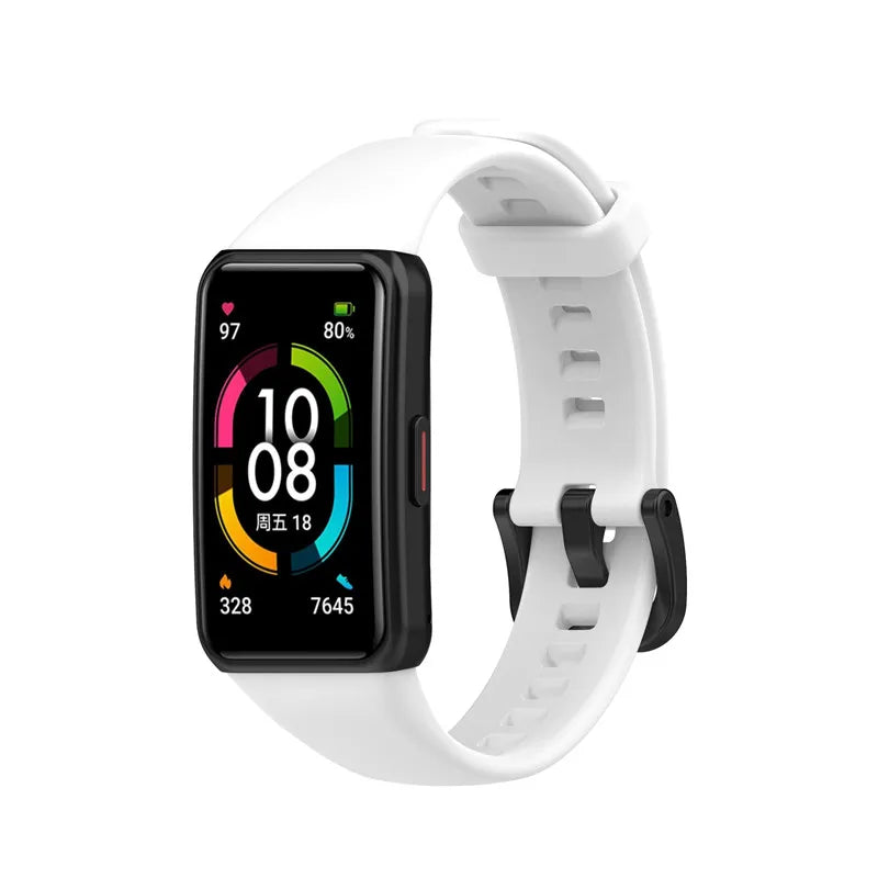 Soft Silicone Sport Strap for Huawei Band 7/6/6 pro Smart Wristband Replacement Bracelet For Huawei Honor Band 6 Belt