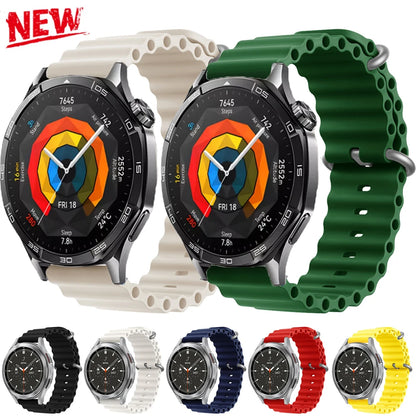22mm For Huawei Watch GT5 46mm Strap Silicone Sport Wristband 18mm Band For Huawei Watch GT5 41mm GT4 41mm Ocean Watchband