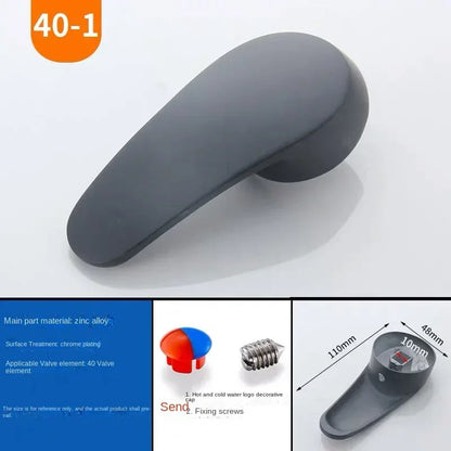 Black Faucet Switch Handle Mixing Valve Spool Handle Basin Kitchen Shower Hot and Cold Faucet Repair Accessories