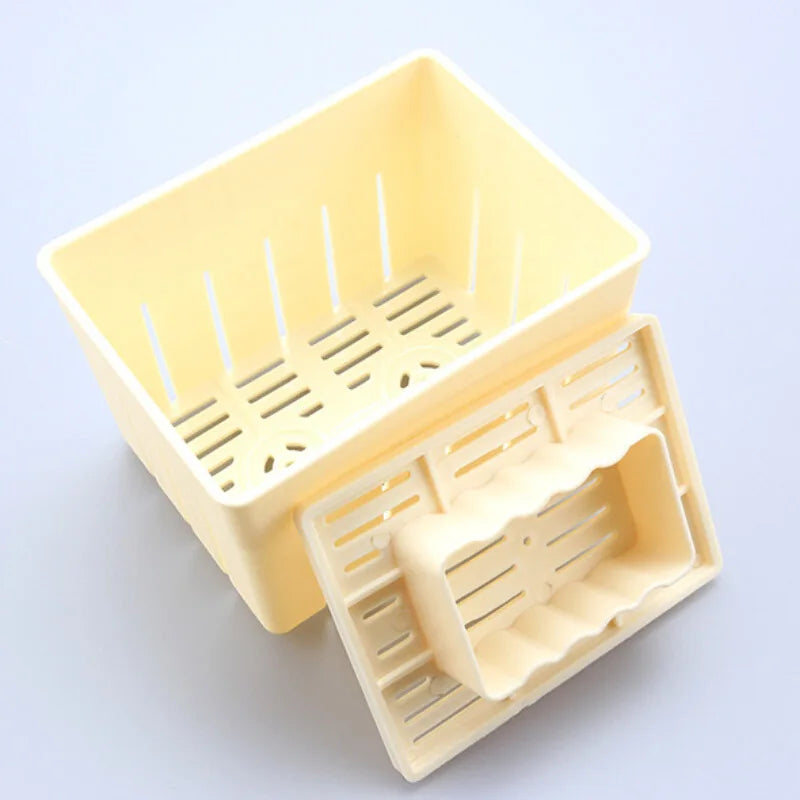 DIY Plastic Tofu Press Mould Homemade Tofu Mold Soybean Curd Tofu Making Mold With Cheese Cloth Kitchen Cooking Tool Set