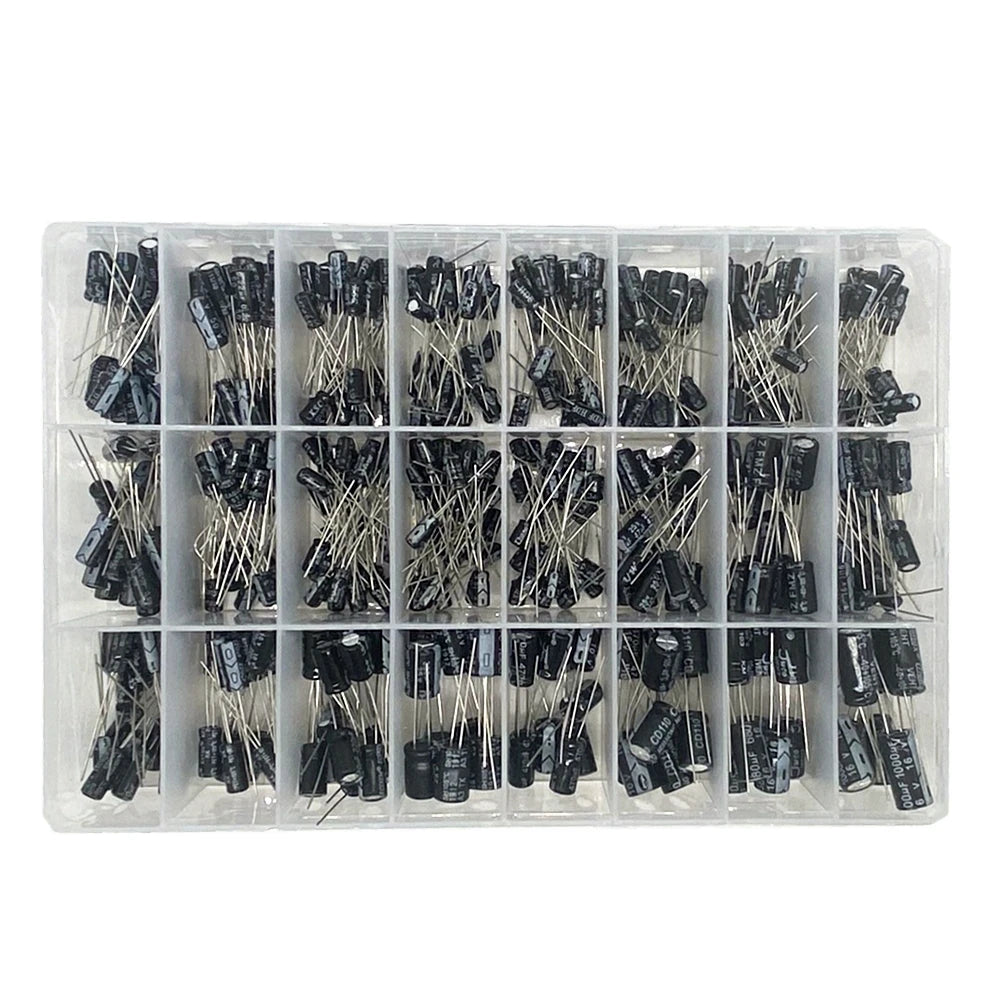 510Pcs/lot 24 Values10V/16V/25V/50V (0.1uF~1000uF)Electrolytic capacitor Assorted capacitors assortment samples electronic kits