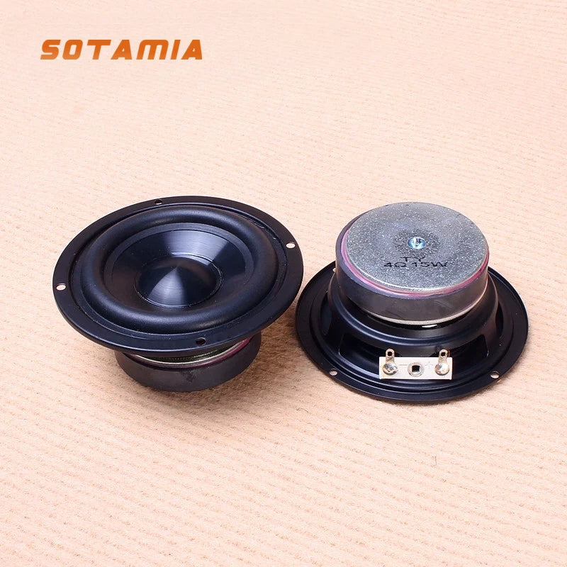 SOTAMIA 2Pcs 3 Inch Midrange Bass Full Range Speakers 4 Ohm 15W PP Cone Waterproof Speaker Hifi Music Home Theater Loudspeaker