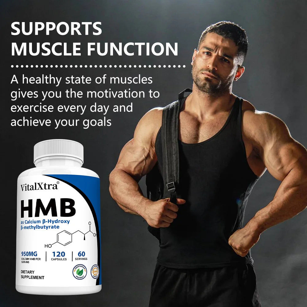 Ultra Strength HMB Supplement Capsules, Supports Muscle Growth, Maintains Muscle Health, and Supports Recovery After Exercise