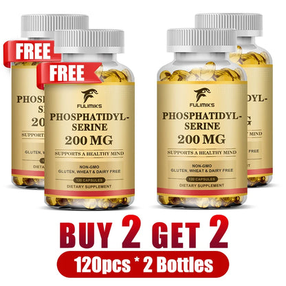 Buy 1 Get 1 Free! Advanced Phosphatidyl Serine Supplement, for Brain & Memory, Cortisol Manager for Stress Relief & Mental Focus