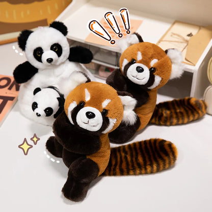 Highland Cow  Red Panda Plush Backpacks Cute Panda Plushies Kawaii Clap Ring Wristband Halloween Birthday Gifts
