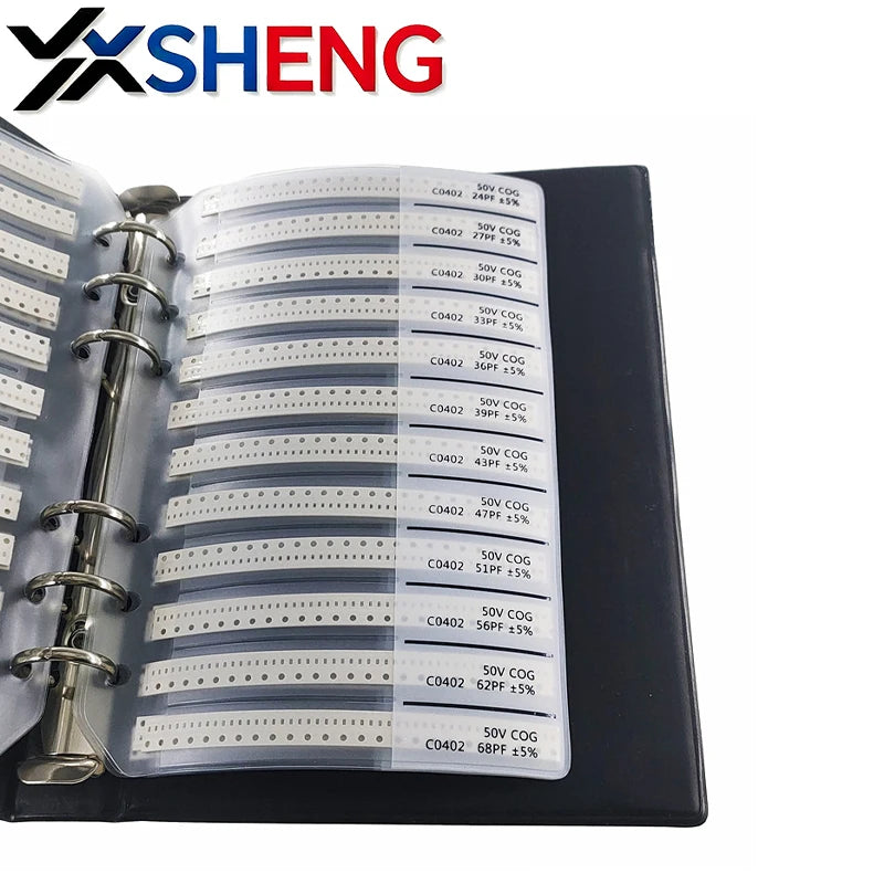 Capacitors KIT 0201 0402 0603 0805 1206 SMD Capacitor Sample Book Assortment Pack DIY