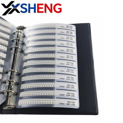 Capacitors KIT 0201 0402 0603 0805 1206 SMD Capacitor Sample Book Assortment Pack DIY