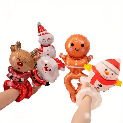 10/50 Wrist Balloons Santa Claus Snowman Gingerbread Man Reindeer Christmas Party New Year's Gifts Foil Wristband Balloons