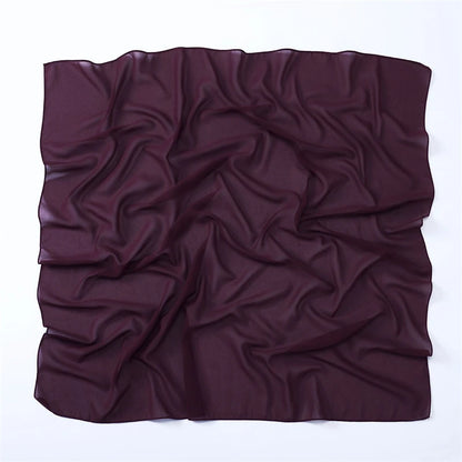 Muslim Chiffon Hijab Scarf Solid Color Square Head Wrap For Women Hijabs Scarves Jersey Hijabs Islamic Turban Headband Shawl