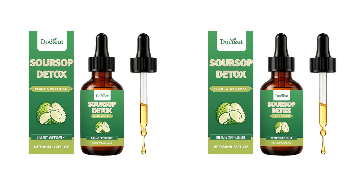 Soursop Drops 60ml–Plant Based Wellness Supplement Supports Natural Detox Immunity Digestion & Energy for Adults