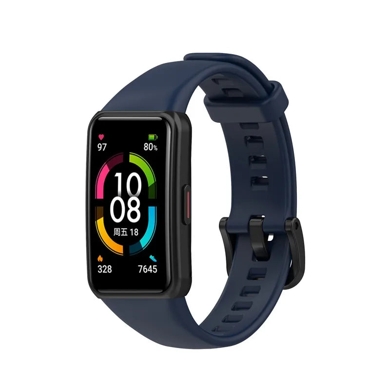 Soft Silicone Sport Strap for Huawei Band 7/6/6 pro Smart Wristband Replacement Bracelet For Huawei Honor Band 6 Belt