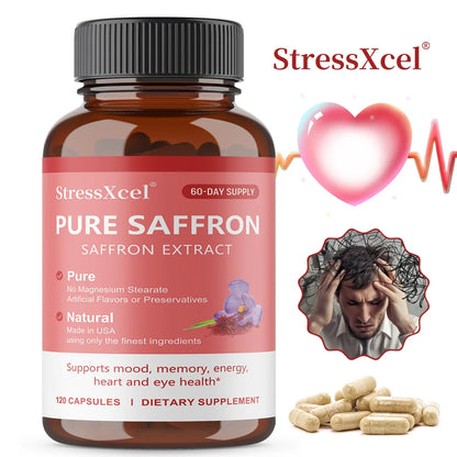 Saffron Supplement, Protects Eye Health, Improves Dull Skin Tone, Promotes Blood Circulation, and Boosts Metabolism
