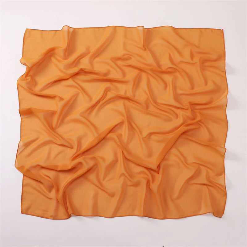Muslim Chiffon Hijab Scarf Solid Color Square Head Wrap For Women Hijabs Scarves Jersey Hijabs Islamic Turban Headband Shawl