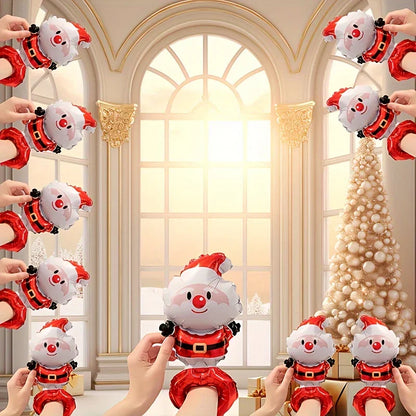 10/50 Wrist Balloons Santa Claus Snowman Gingerbread Man Reindeer Christmas Party New Year's Gifts Foil Wristband Balloons