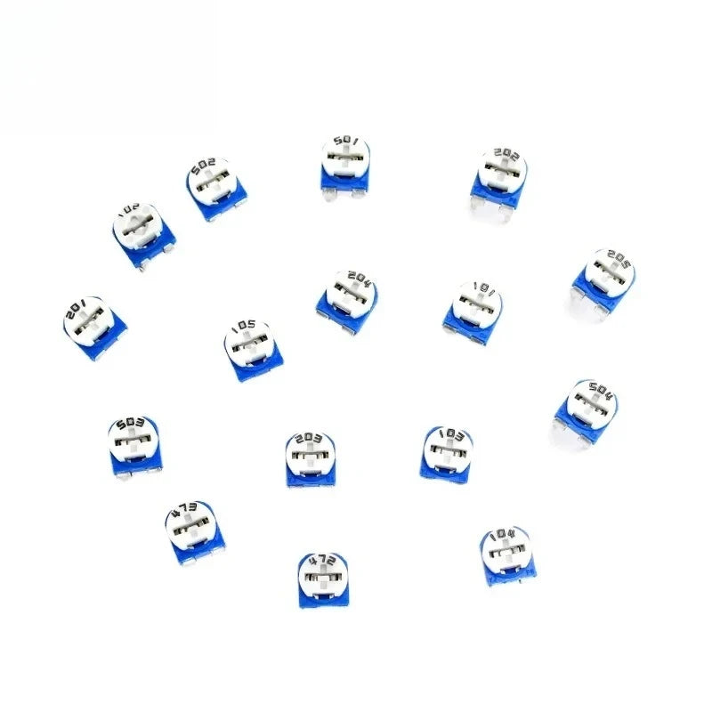 65PCS RM065 Trimmer Potentiometer Adjustable Resistance 100R~1M Variable Resistors 200 1K 2K 5K 10K 20K 50K 100K 200K 500K Ohm