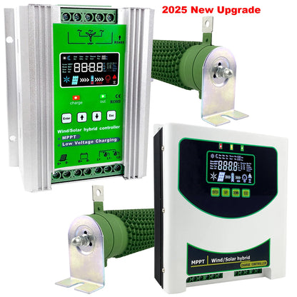 MARS ENERGY 4000W 12V 24V 48V MPPT Upgraded Hybrid Solar Controller Wind Turbine With Built WiFi  Lifepo4 Full Battery Display