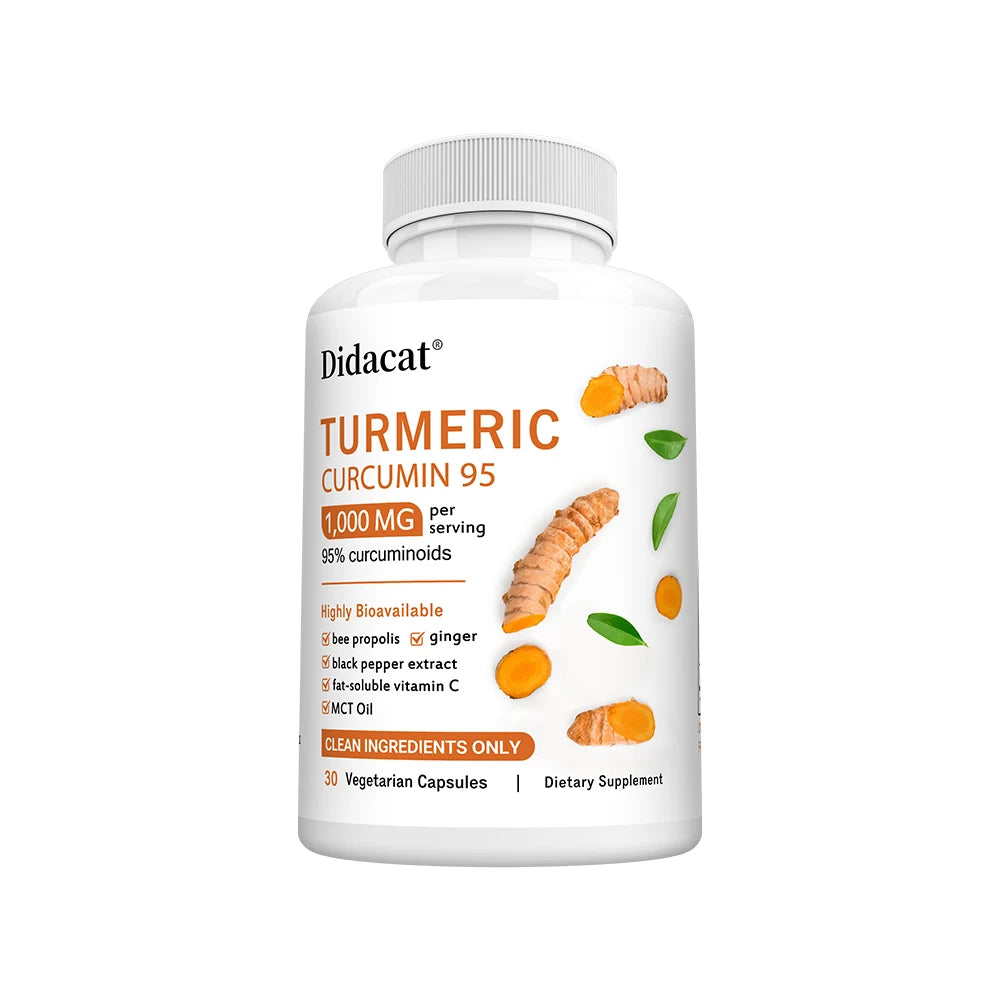 Turmeric Curcumin Supplement 1,000mg – 95% Curcuminoids with Black Pepper & Ginger, Supports Joint & Antioxidant Health